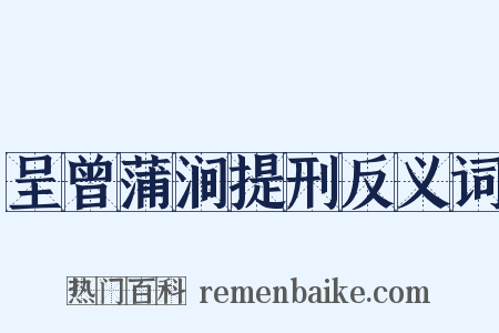呈曾蒲涧提刑反义词是什么意思的图片